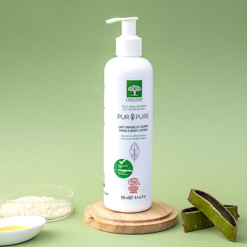 Lait visage et corps bio, hypoallergénique, sans parfum - Druide Pur&Pure