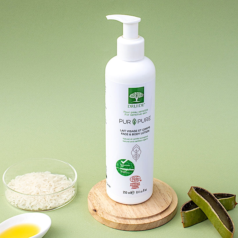 Lait visage et corps bio, hypoallergénique, sans parfum - Druide Pur&Pure