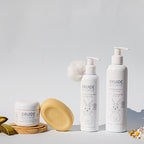 Coffret cadeau naissance bio bébé – gel nettoyant, lait corps, baume change et savon offert
