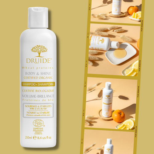 Shampoing bio nourrissant pour cheveux secs  Volume & brillance - Laboratoires Druide