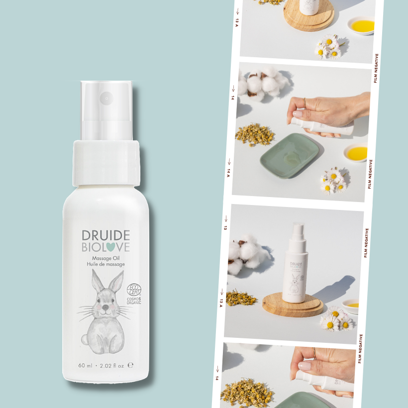 Huile de massage bio bébé et enfant - Druide BioLove